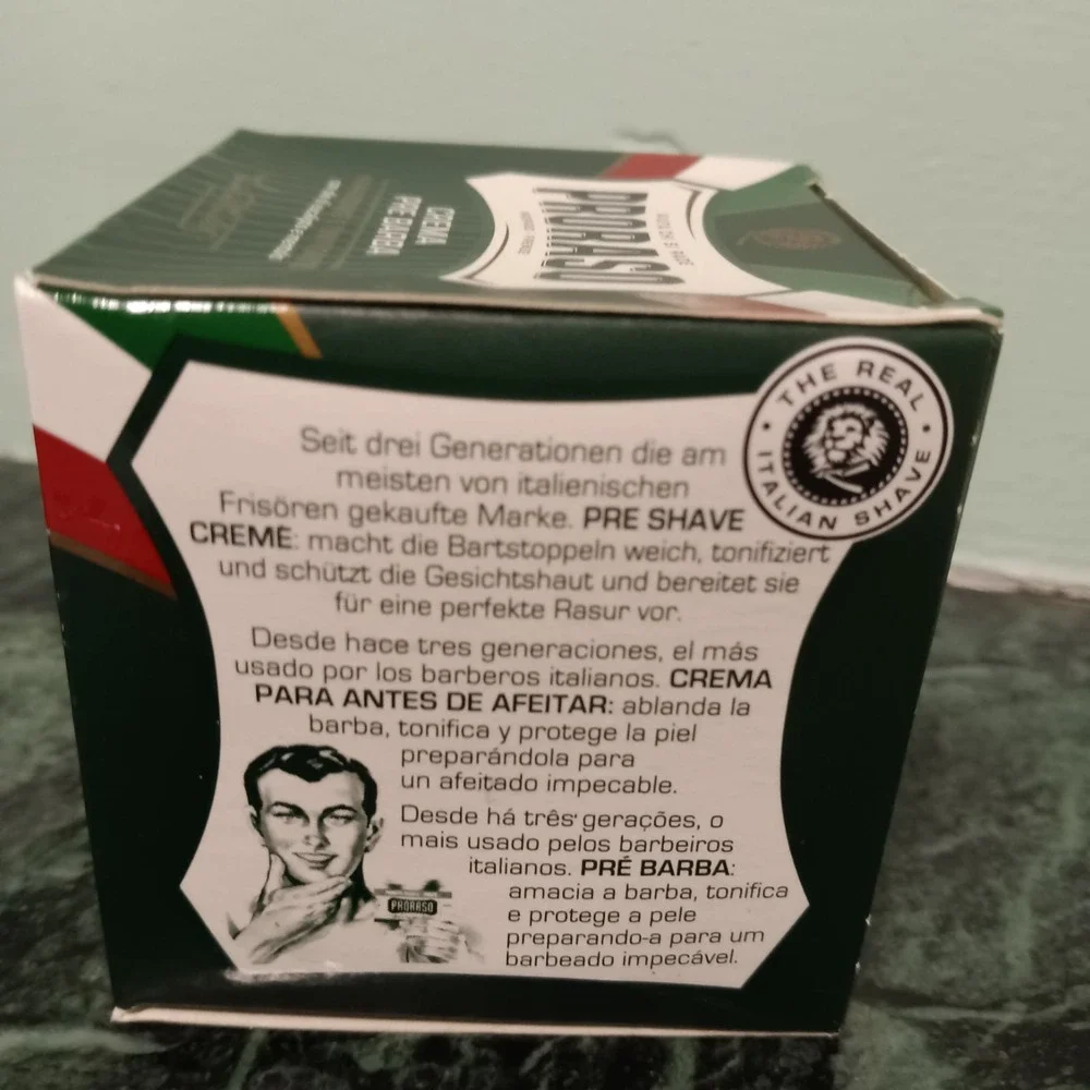 PRORASO Green - Pre Shave Cream - Eucalyptus and‎ Menthol for Men – 100ml 3.6 oz